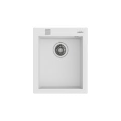 FORSQUARE 34.40 TG ARTIC WHITE Ankastre Kumanda Sifonlu Granit Eviye Siyah 34 cm 115230014