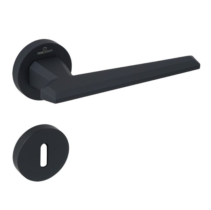 SINA Kapı Kolu Seti Oda Siyah Mat