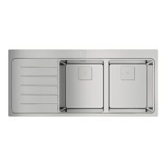 ZENIT RS15 2B 1D AUTO Ankastre Kumanda Sifonlu Sol Damlalıklı Eviye Paslanmaz Çelik 116 cm 115160005