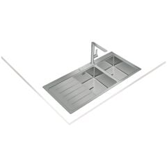 ZENIT RS15 2B 1D AUTO Ankastre Kumanda Sifonlu Sol Damlalıklı Eviye Paslanmaz Çelik 116 cm 115160005