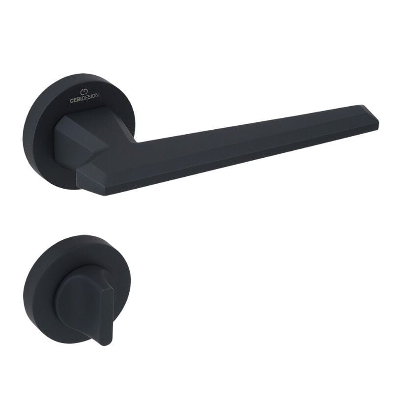 SINA Kapı Kolu Seti WC Siyah Mat