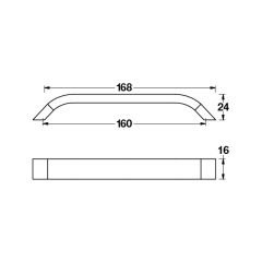 Hafele Mobilya Kulpu Barte 320mm Mat Nikel