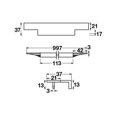 Hafele Profil Kulp Stairway2 997mm Parlak Krom