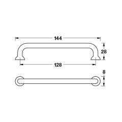 Hafele Mobilya Kulpu Edna 128mm Mat Siyah