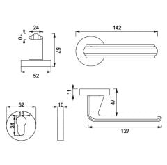 WOON Kapı Kolu Seti Yale Krom Parlak