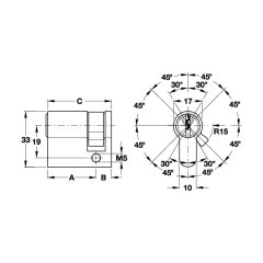Hafele Yarım Barel 70,5x10mm Mat Nikel Renk