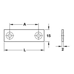 Hafele Mobilya Bağlantı Plakası Galvaniz 70X15Mm (50 Adet)