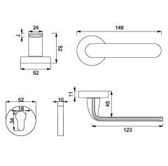 NARA Kapı Kolu Seti Yale Krom Parlak