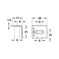 Hafele Köşebent Yatay Ve Dikey Çelik Nikel Kpl. (50 Adet)