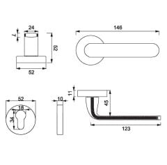 LIZA Kapı Kolu Seti Yale Krom Parlak