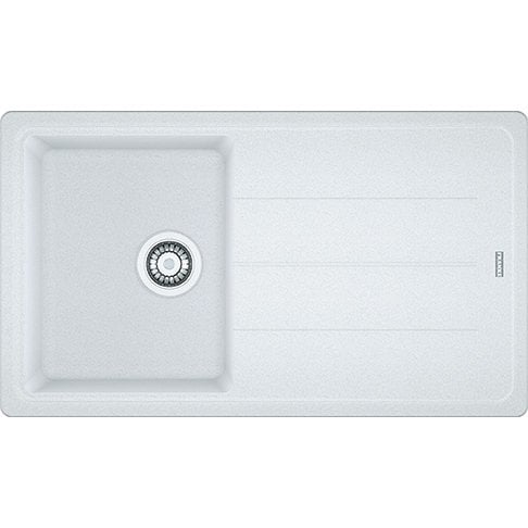 Franke Granit Eviye Tek Gözlü Damlalıklı Basis BFG 611-86 Bianco