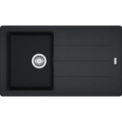 Franke Granit Eviye Tek Gözlü Damlalıklı Basis BFG 611-86 Nero