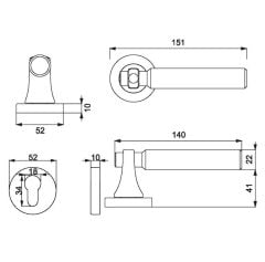 JOON-F Kapı Kolu Seti Yale Siyah Mat