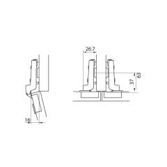 Hafele M.K. Tas Menteşe Ydb 48/6 Vidalı