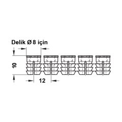 Hafele Plastik Açılan Beyaz Renk Şerit Dübel M6x8mm (28 adet)