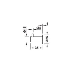 Hafele Paslanmaz Çelik Yuvarlak Rozetli Gardırop Askısı