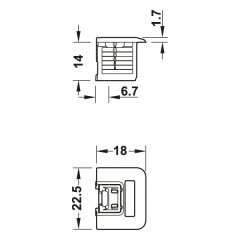 Hafele Rafix 20 Tab S Gövde Siyah 19Mm (100 Adet)