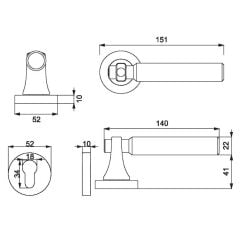 JOON-L Kapı Kolu Seti Yale Pirinç Mat