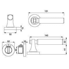 JOON-L Kapı Kolu Seti WC Pirinç Mat