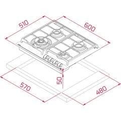 - Gzc 64320 Xbc Wh - Ankastre Exactflame Teknolojili Kristal Wok Gözlü Cam Gazlı Ocak - Döküm Izgara - Beyaz - 60 cm - 112570168