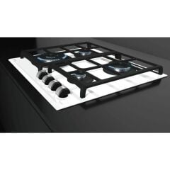- Gzc 64320 Xbc Wh - Ankastre Exactflame Teknolojili Kristal Wok Gözlü Cam Gazlı Ocak - Döküm Izgara - Beyaz - 60 cm - 112570168