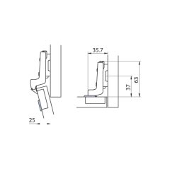 Hafele M.K. Tas Menteşe Tdb 45/9,5 Dübelli,8mm