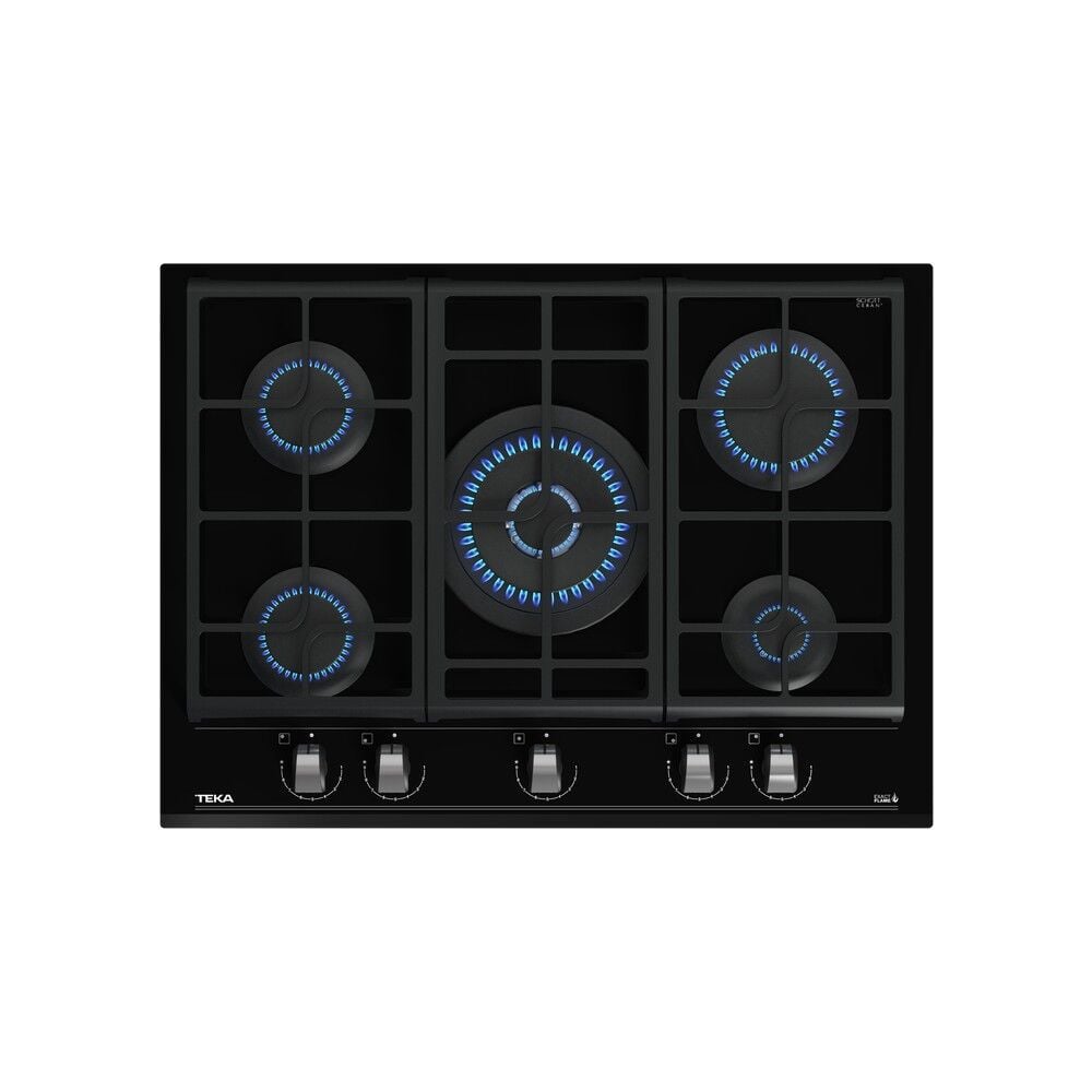 - GZC 75330 XBC BK - Ankastre ExactFlame Teknolojili Kristal Wok Gözlü Cam Gazlı Ocak - Döküm Izgara - Siyah - 70 cm - 112570173