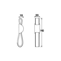 Hafele Düğme Kulp Vegard Jr. Deri Antrasit