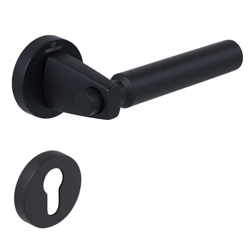 HANA-F Kapı Kolu Seti Yale Siyah Mat