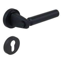 HANA-F Kapı Kolu Seti Yale Siyah Mat