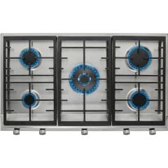 - Ex 90.1 5g Aı Al Dr Cı Ntb - Ankastre Paslanmaz Çelik Wok Gözlü Gazlı Ocak - Döküm Izgara - Inox - 90 cm - 112610038