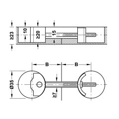 Hafele Drıll Tezgah Bağlantı Elemanı Ø35 165Mm