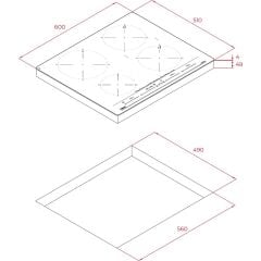 7400 W Beyaz Ankastre İndüksiyonlu Ocak 60 cm 4 Gözlü Cam Yüzey ile Enerji Tasarruflu Kullanım - 112500027