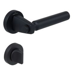 HANA-F Kapı Kolu Seti WC Siyah Mat