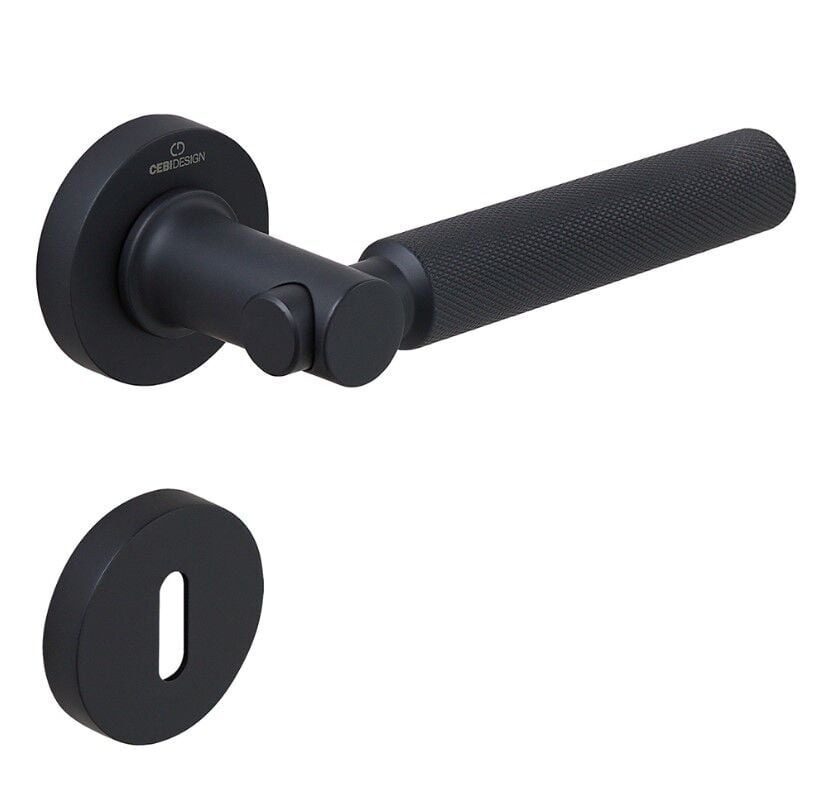 TROY-K Kapı Kolu Seti Oda Siyah Mat