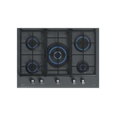 GZC 75330 XBC ST Ankastre Gazlı Ocak 70 cm Kristal Wok Gözlü Döküm Izgara Gri