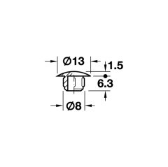 Hafele Mobilya Delik Tıpası 13/8mm (500 Adet), Siyah