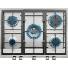 - Ex 70.1 5g Aı Al Dr Cı - Ankastre Paslanmaz Çelik Wok Gözlü Gazlı Ocak - Döküm Izgara - Inox - 70 cm - 112610037