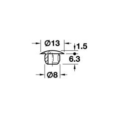 Hafele Mobilya Delik Tıpası 15/10mm (500 Adet), Gri