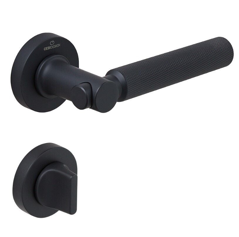 TROY-K Kapı Kolu Seti WC Siyah Mat