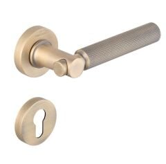 TROY-K Kapı Kolu Seti Yale Antik Pirinç Fırçalanmış