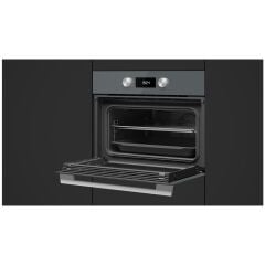 HLC 8400 ST Ankastre Multifonksiyonel Turbo Kompakt Fırın Gri Cam 45 lt 111130004
