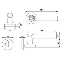TROY-K Kapı Kolu Seti Oda Pirinç Mat