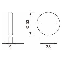 Hafele Yuvarlak Wc Kapı Kolu Rozeti 52mm, Mat Paslanmaz Çelik Renk