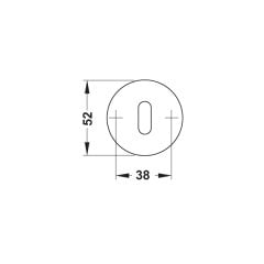 Hafele Yuvarlak Wc Kapı Kolu Rozeti 52mm, Mat Paslanmaz Çelik Renk