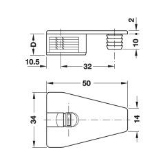 Hafele Rafıx 30 Gövde, Tırnaklı, Plastik Gri (100 Adet)
