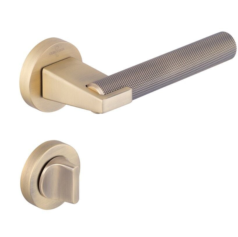 DORA-K Kapı Kolu Seti WC Antik Pirinç Fırçalanmış