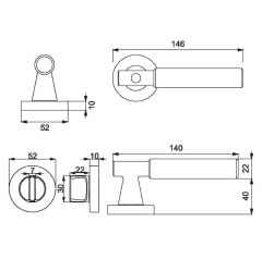SOHO-K Kapı Kolu Seti WC Antik Pirinç Mat
