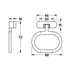 Hafele Sarkaç Kulp Hendel 32mm Mat Siyah
