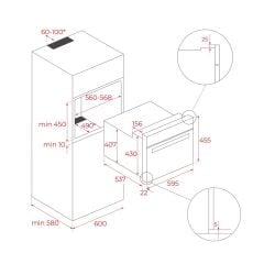 MLC 844 Ankastre Multifonksiyonel Mikrodalgalı Turbo Kompakt Fırın Siyah Cam 45 lt 40584400